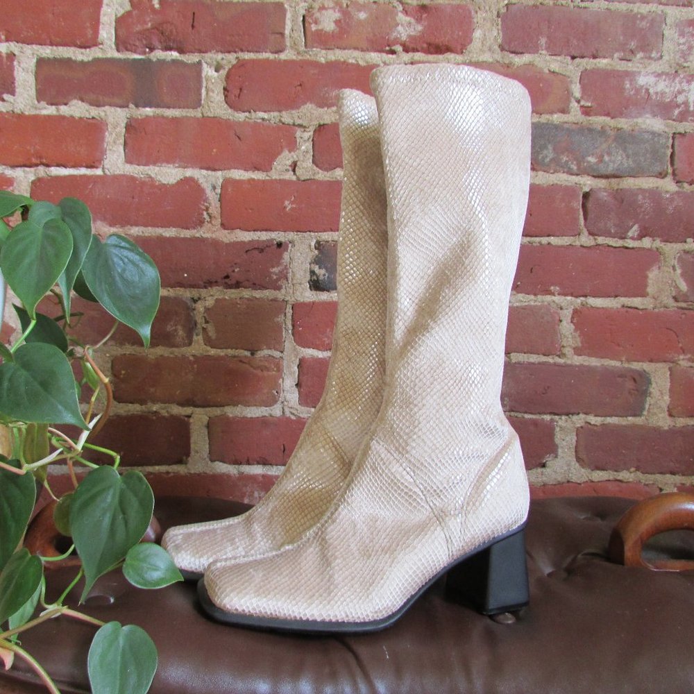 SOLD Velvet Snakeskin 90's Boots